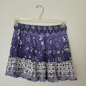 Anthropologie Raga blue mini skirt